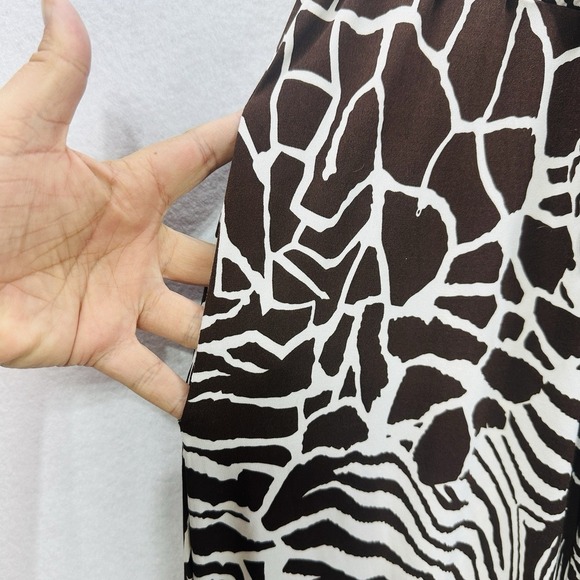 Bisou Bisou Jumpsuit 14 Wide Leg Brown Animal Print Stretchy Strapless Tube Top - Picture 4 of 8